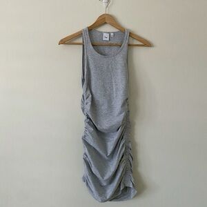 Aritzia TNA Ruched Malibu Dress in Gray Small